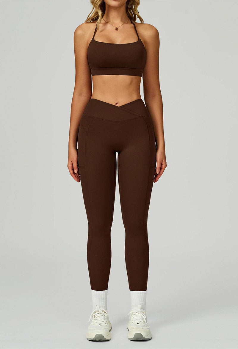 Activewear Set with Cross Back Bra and Legging