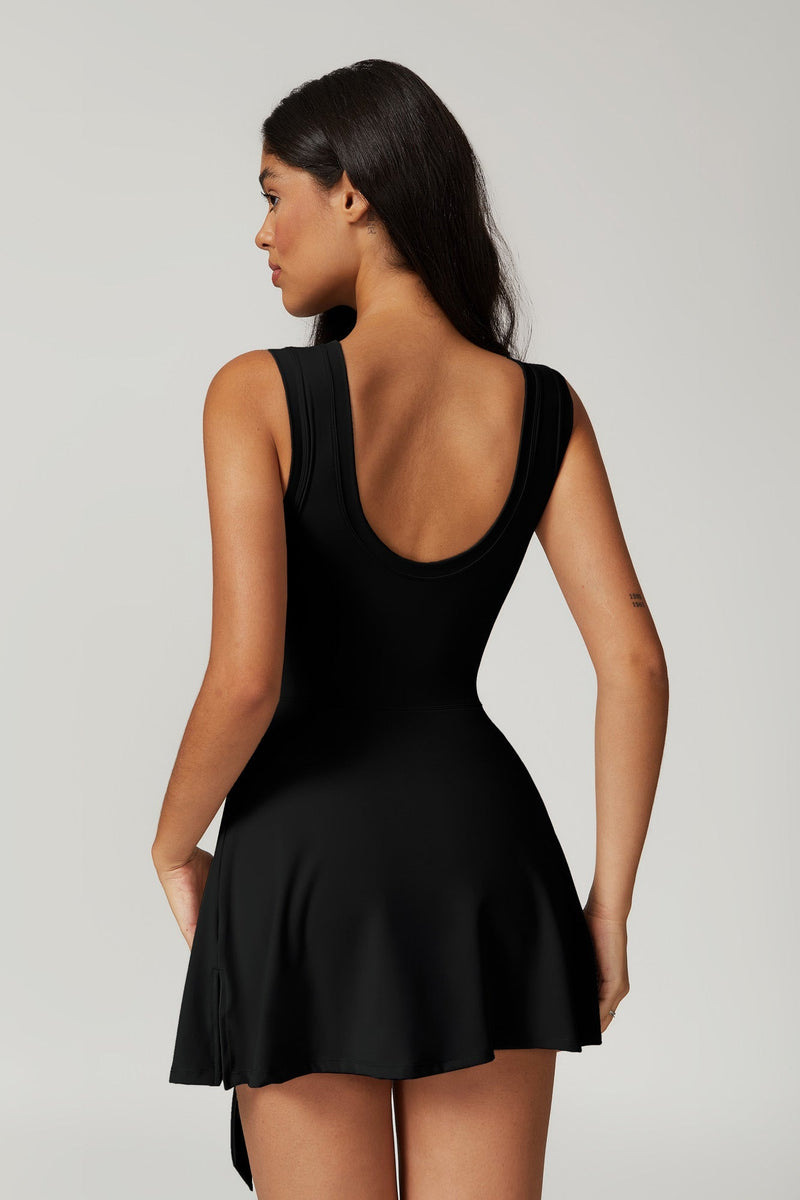 Side Tie Tennis Dress with Racerback Design