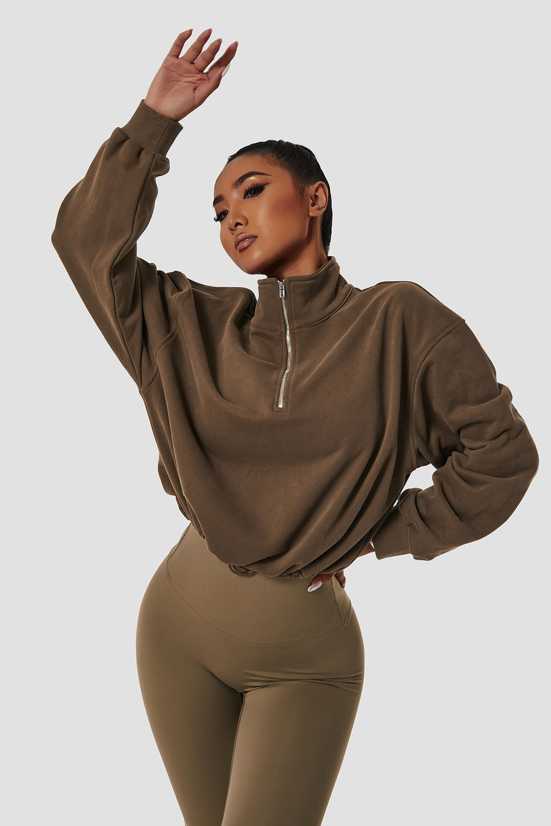 Half-Zip Pullover Sweatshirt Relaxed Fit