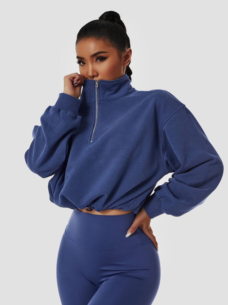 Half-Zip Pullover Sweatshirt Relaxed Fit