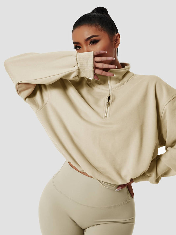 Half-Zip Pullover Sweatshirt Relaxed Fit